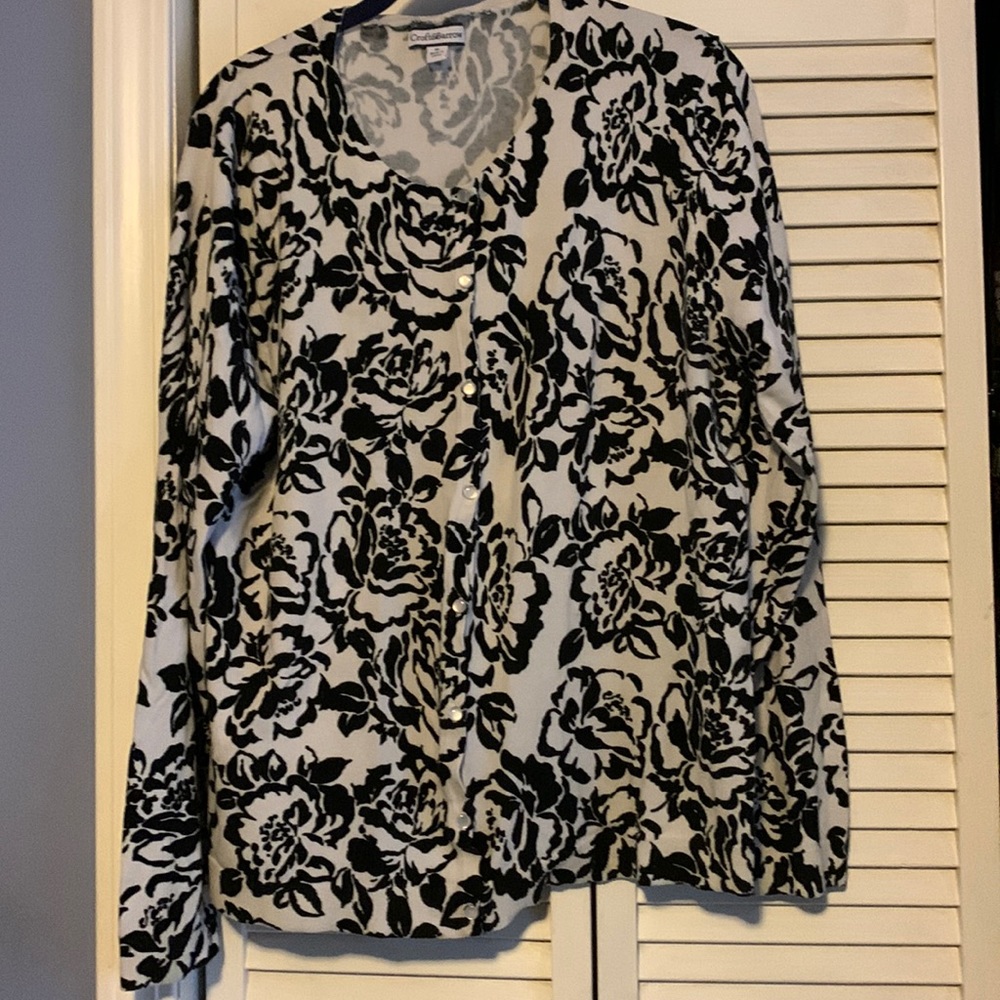 Croft & Barrow - Black & White Cardigan Sweater
